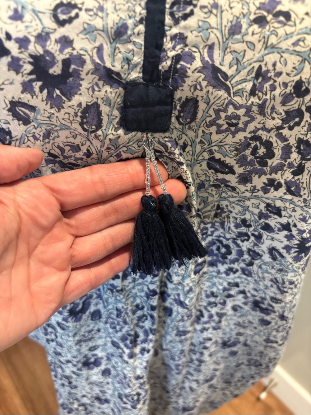 Beautiful Dolma Women’s Blue Floral Tunic/mini dress Size Medium - Picture 4 of 12